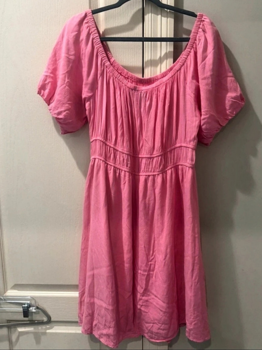 Forever 21+ Pink Midi Dress Size 1X NWOT Puff Sleeve